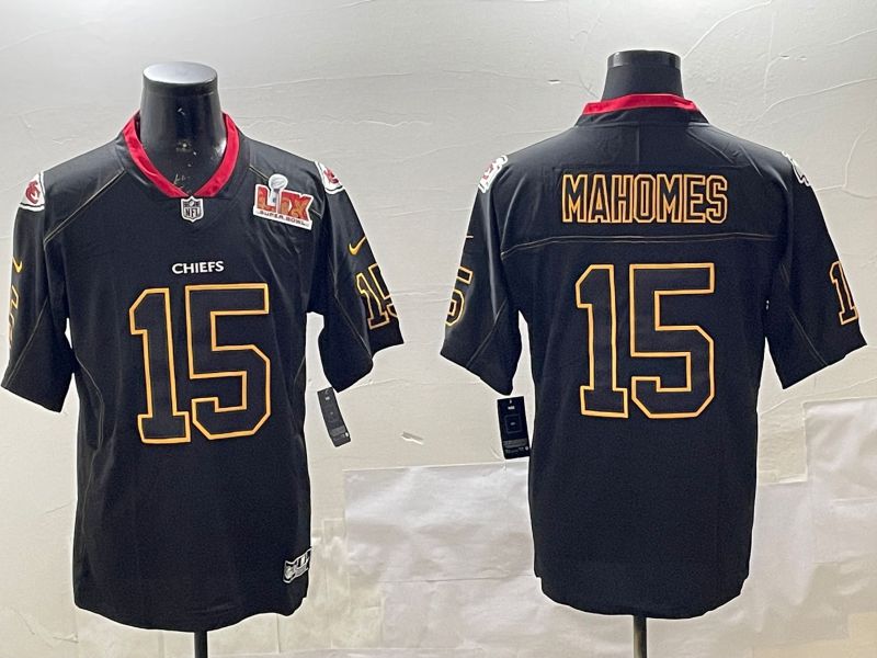 Men Kansas City Chiefs #15 Mahomes Black 2025 Nike Limited NFL Jersey style 3